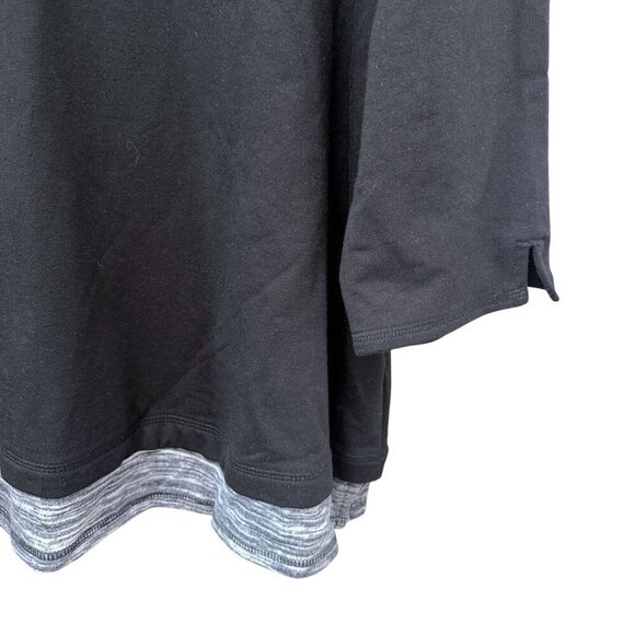 CATHERINE'S Womens Sweatshirt Plus Size 1X Black Gray Trim Hoodie 3/4 Sleeve NWT - Picture 9 of 10